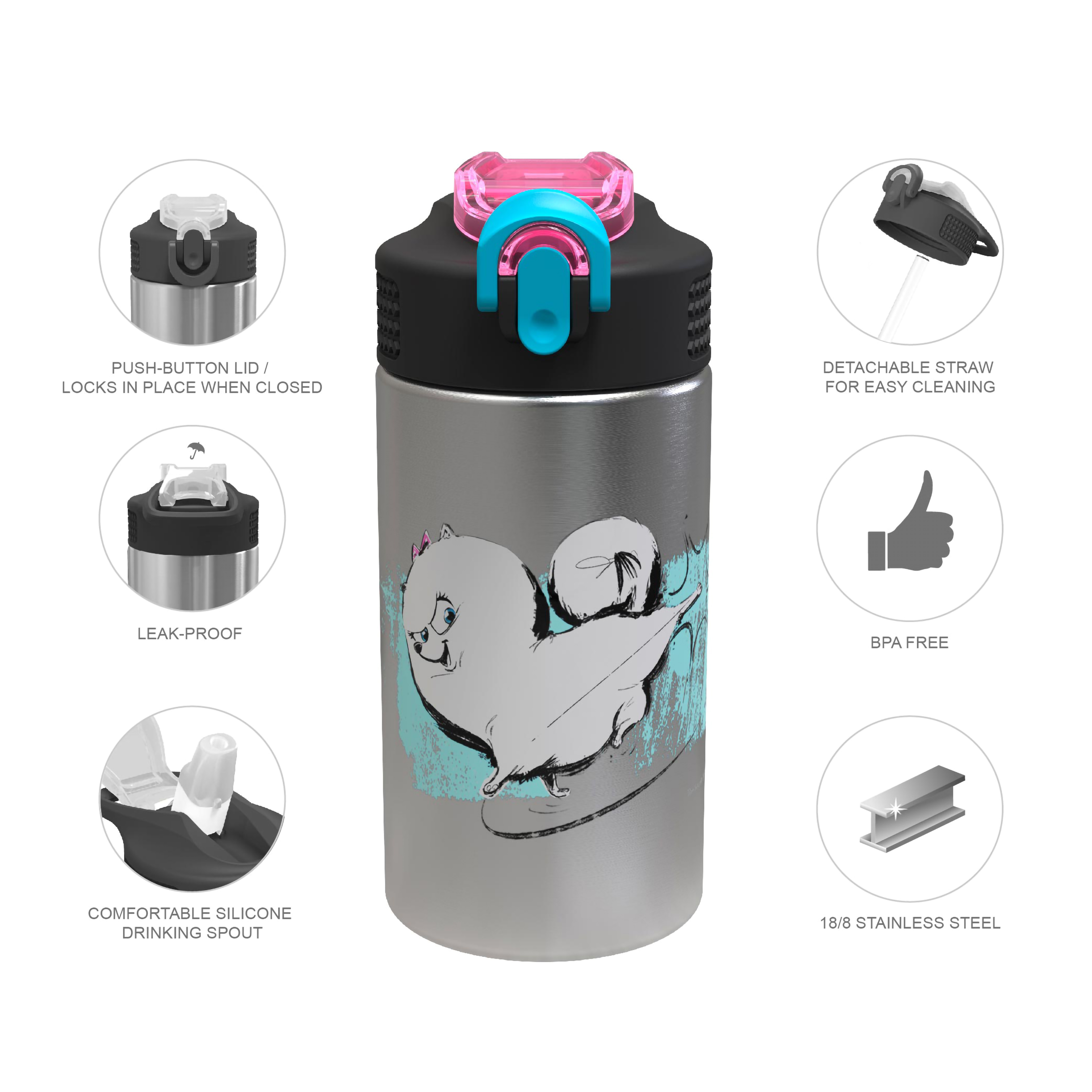 Secret Life Of Pets 2 15.5 ounce Water Bottle, Gidget slideshow image 6 Secret Life Of Pets 2 15.5 ounce Water Bottle, Gidget slideshow image 6