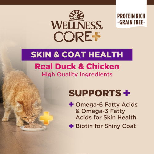 The benefits of Wellness CORE+ Skin & Coat Duck & Chicken