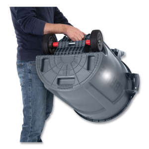 Rubbermaid Commercial, VENTED BRUTE, Wheeled, 44 gal, Plastic, Gray, Round, Receptacle
