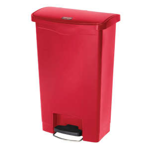 Rubbermaid Commercial, Streamline®, Step-On, 13 gal, Resin, Red, Rectangle, Receptacle