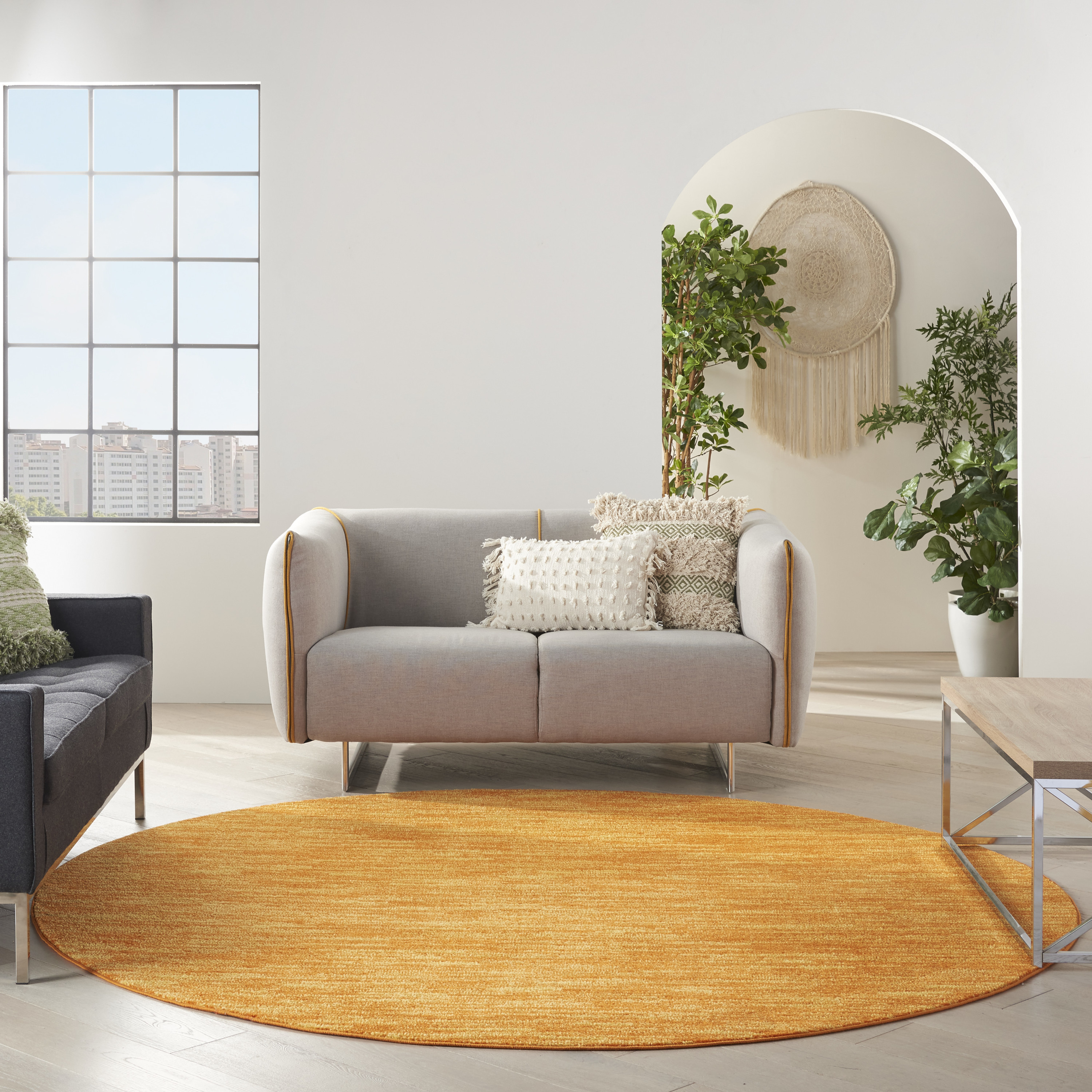 Nourison Nourison Essentials 8' x Round Sunburst Outdoor Rug
