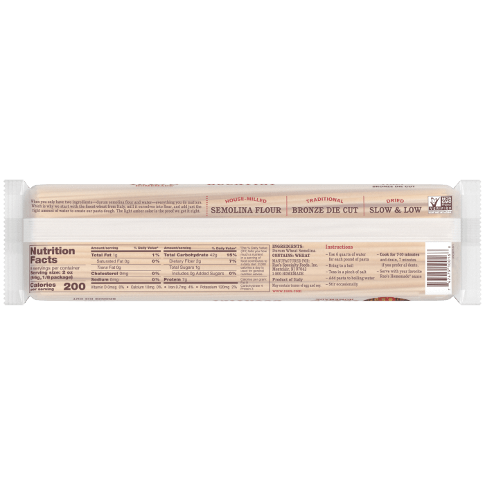 Bucatini Pasta, 16 oz - Back Image