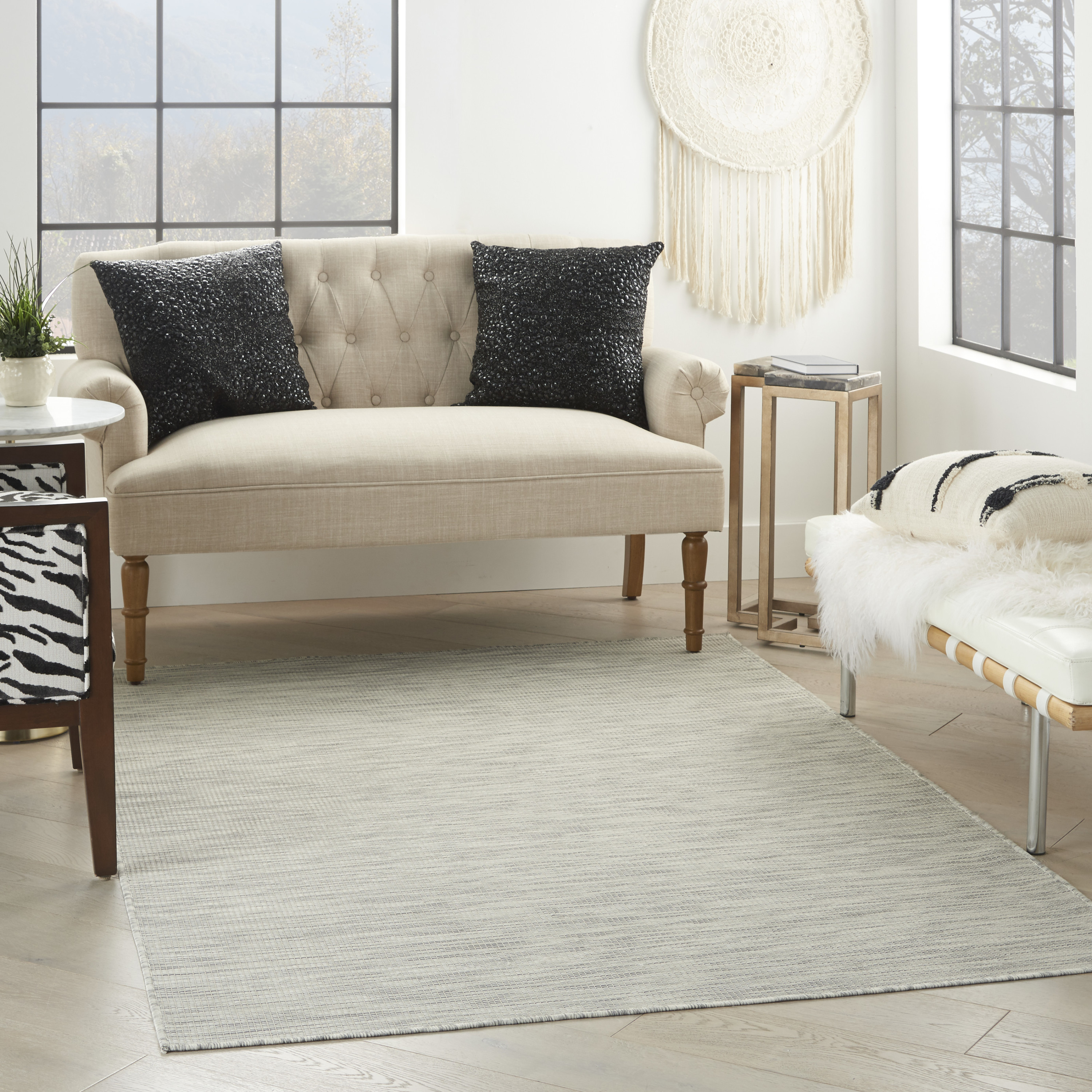 Nourison Positano 5' x 7' Light Grey Modern Rug