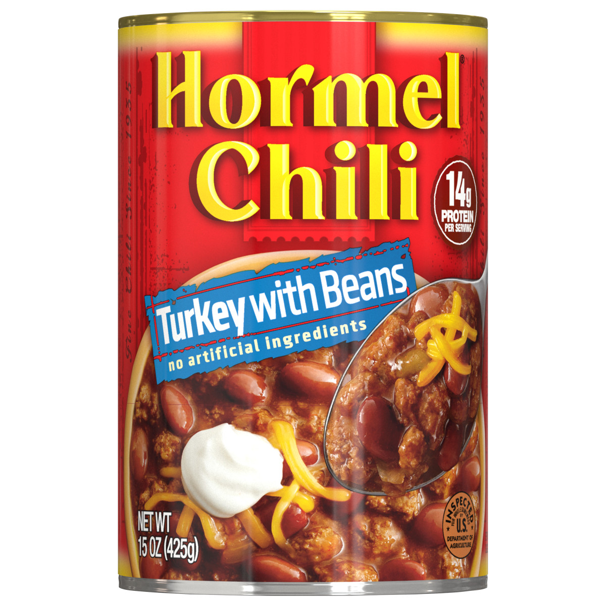 HORMEL(r) Chili W/Beans, 12/7.25oz. . C1N1 - Front No Plunge In Package (Hi Res)