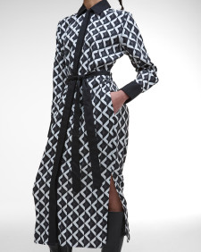 Kleid Denim Printed Midi Multi