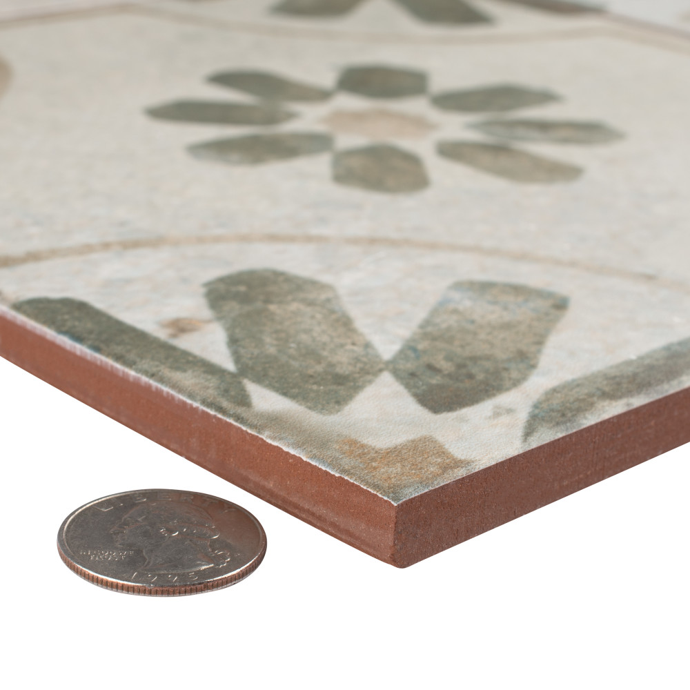 Kings Blume Sage 17-5/8 in. x 17-5/8 in. Ceramic Floor and Wall Tile