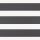 Zebra-style roller blind with wide alternating opaque dark-gray and translucent white horizontal bands, aligned flat and closed, evenly filtering light; close-up, neutral background, no visible window or room.