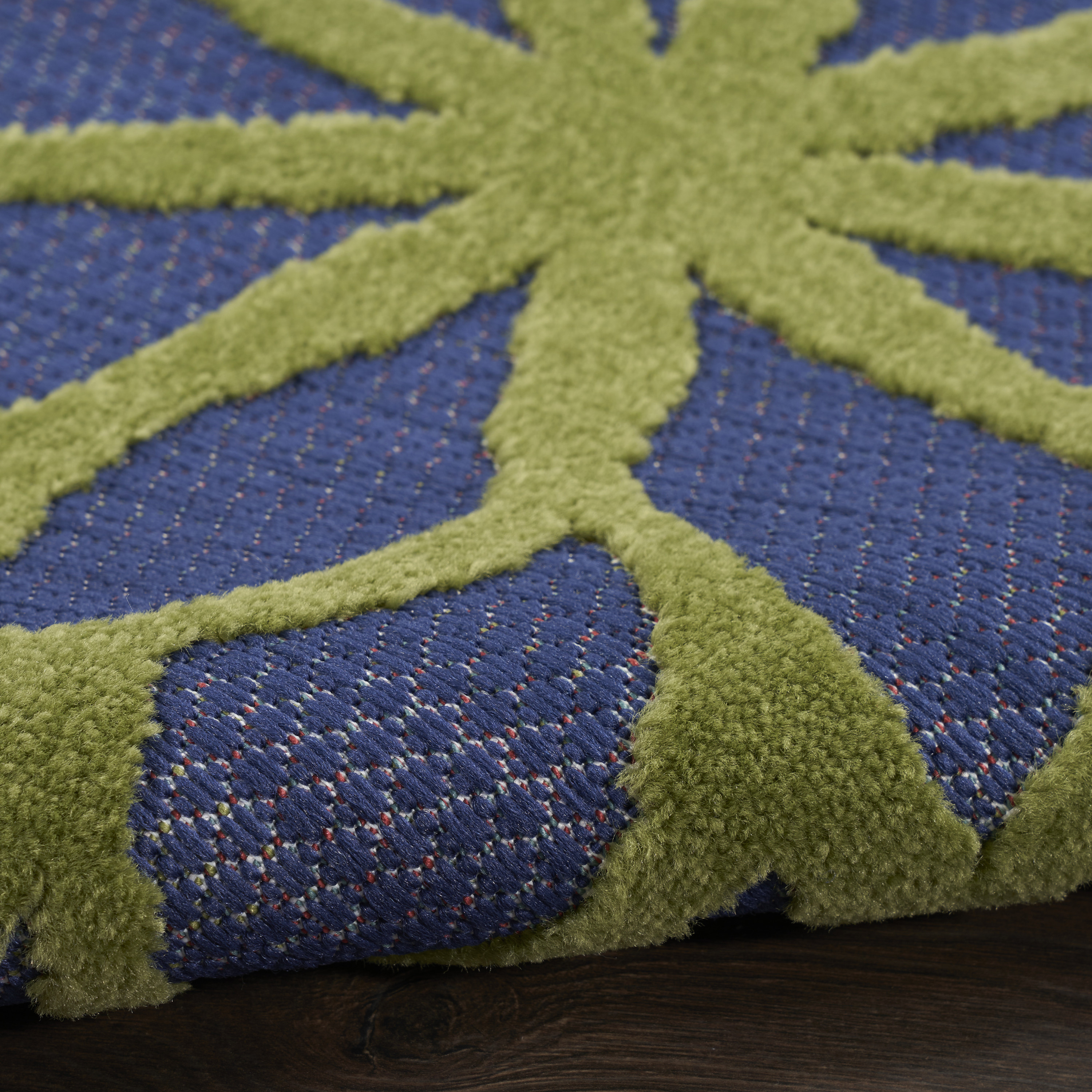 Nourison Aloha 7' x 10' Navy Multicolor Outdoor Rug