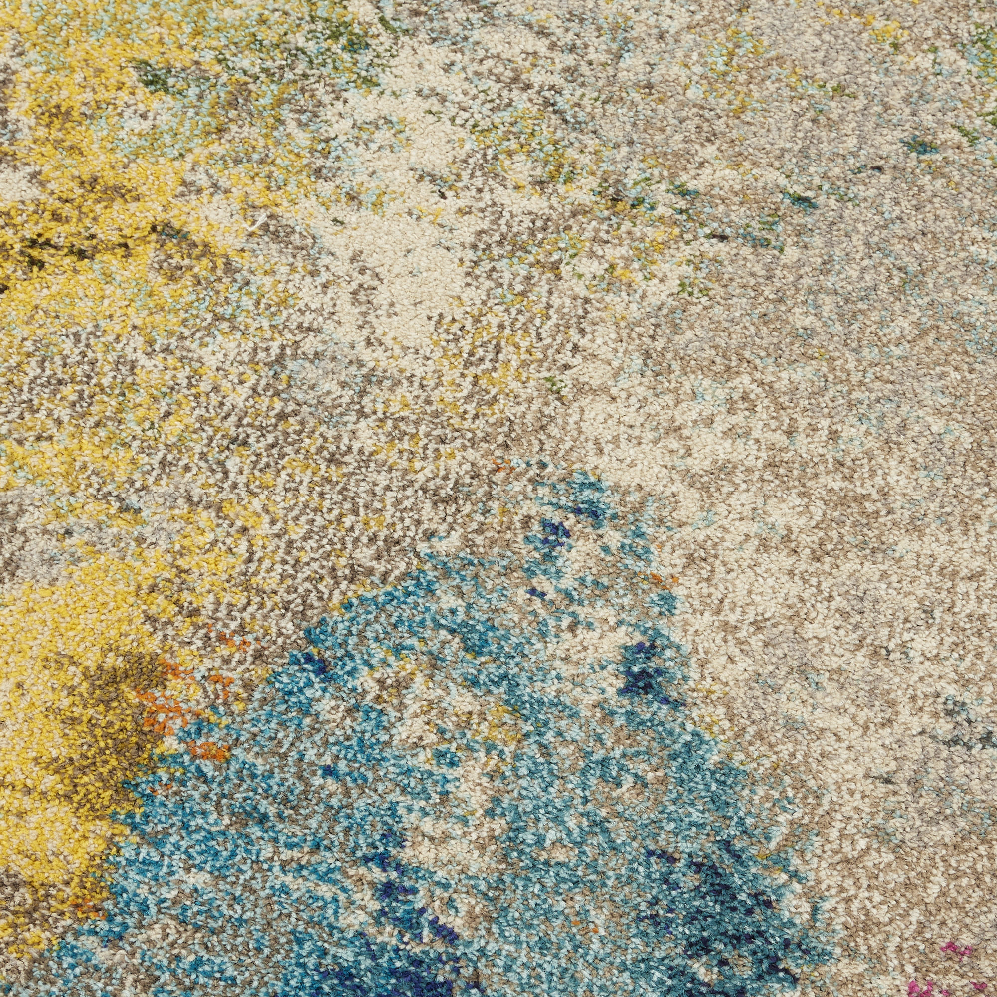 Nourison Celestial 7’10” x Round Ivory Multicolor Modern & Contemporary Indoor Rug