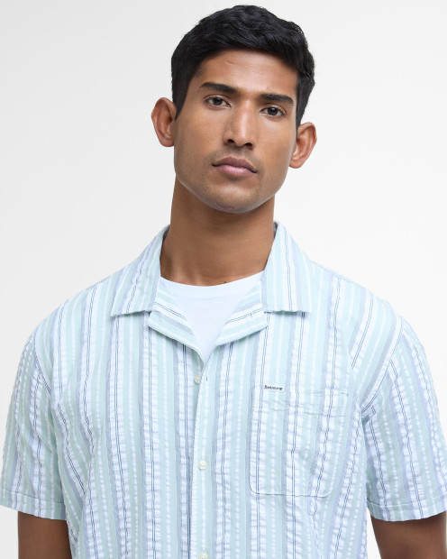 Beechcroft Striped Short-Sleeved Shirt Pale Apple