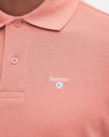 Tartan Pique Polo Shirt Pink Clay