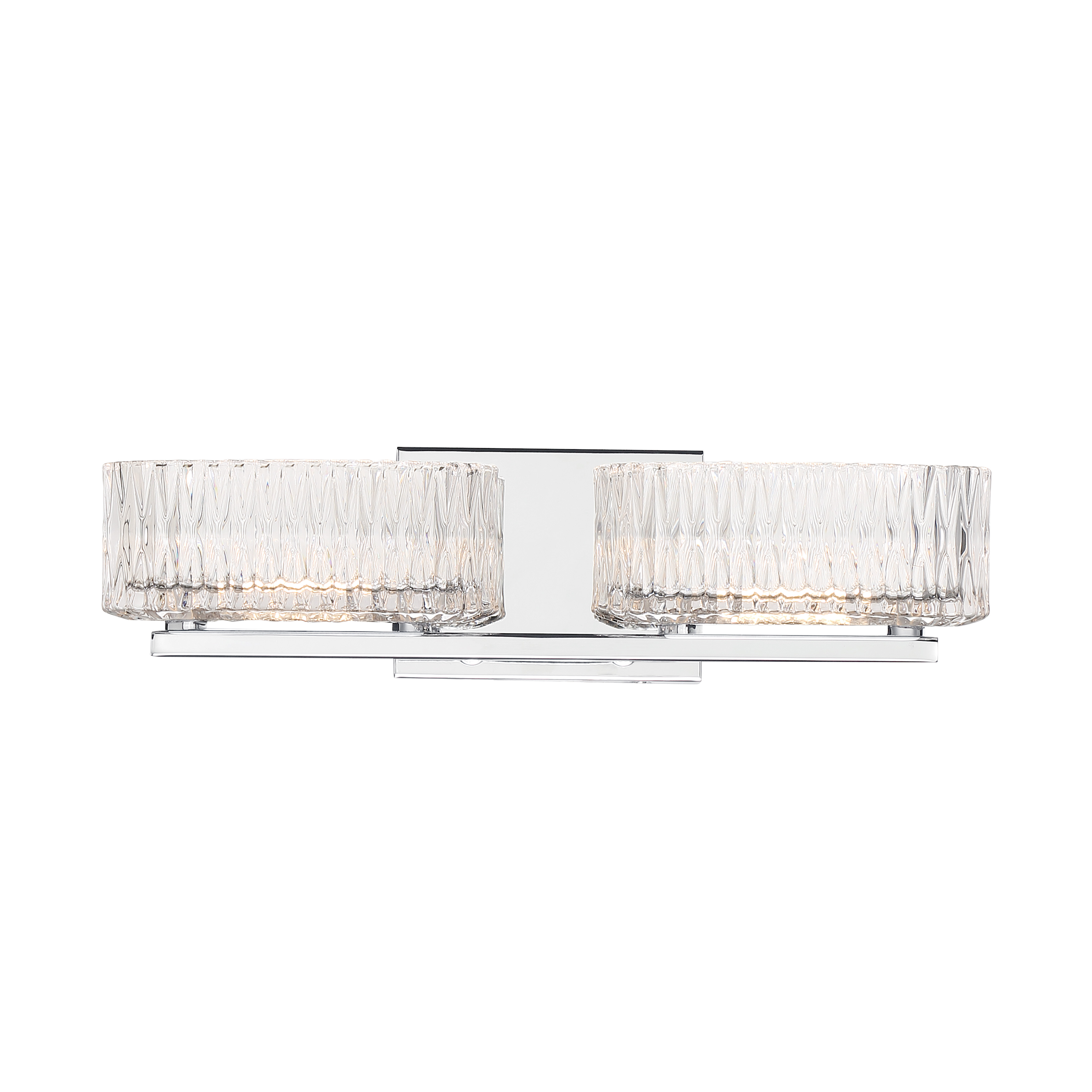 The Sparren 2-light bath vanity delivers 1689 lumens of dimmable LED light with exceptional 94 CRI for accurate makeup application and grooming. Its compact 16.75" width and contemporary chrome finish suit modern bathrooms. - alternate view