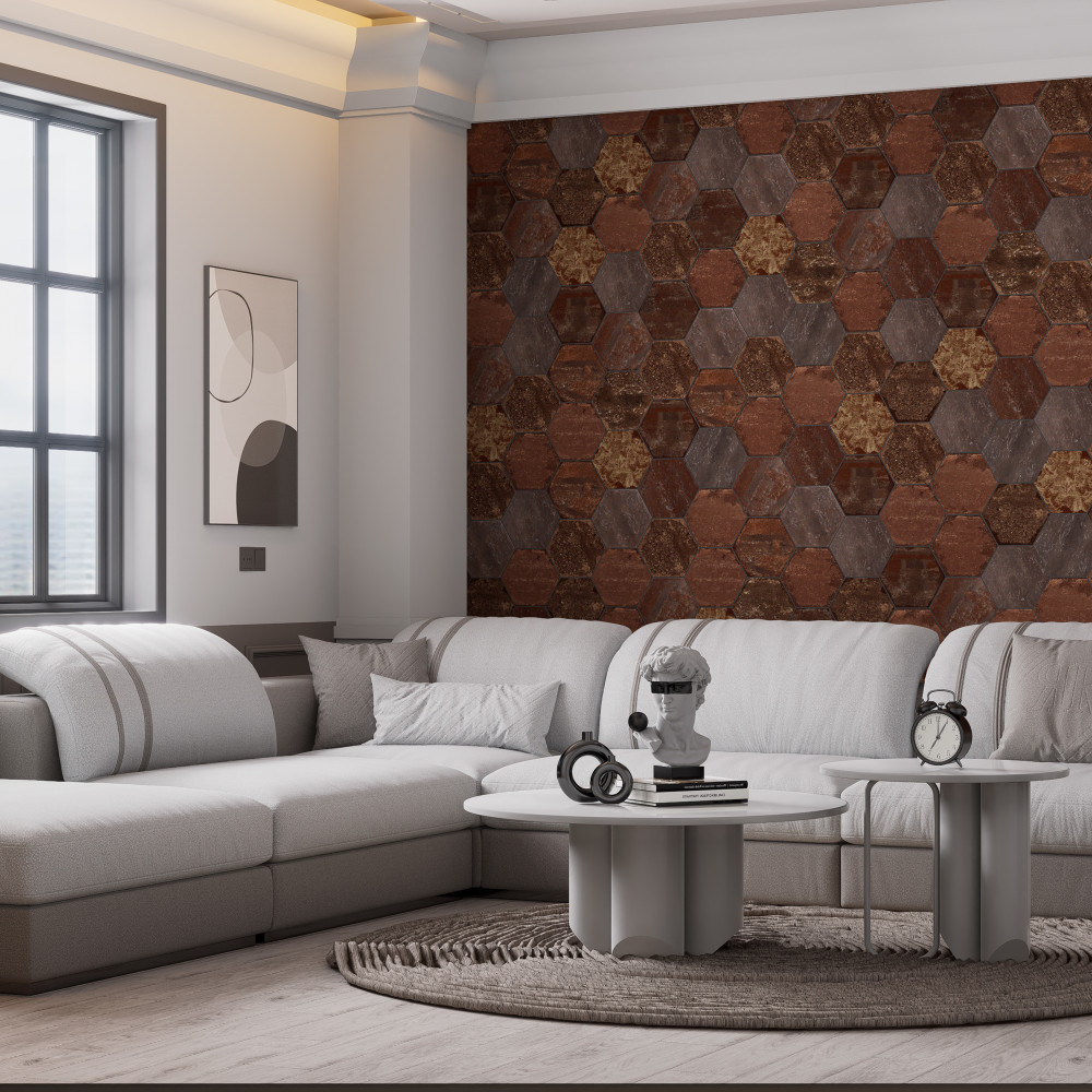 Brickyard Hex Red 8-1/2 in. x 9-7/8 in. Porcelain Floor and Wall Tile