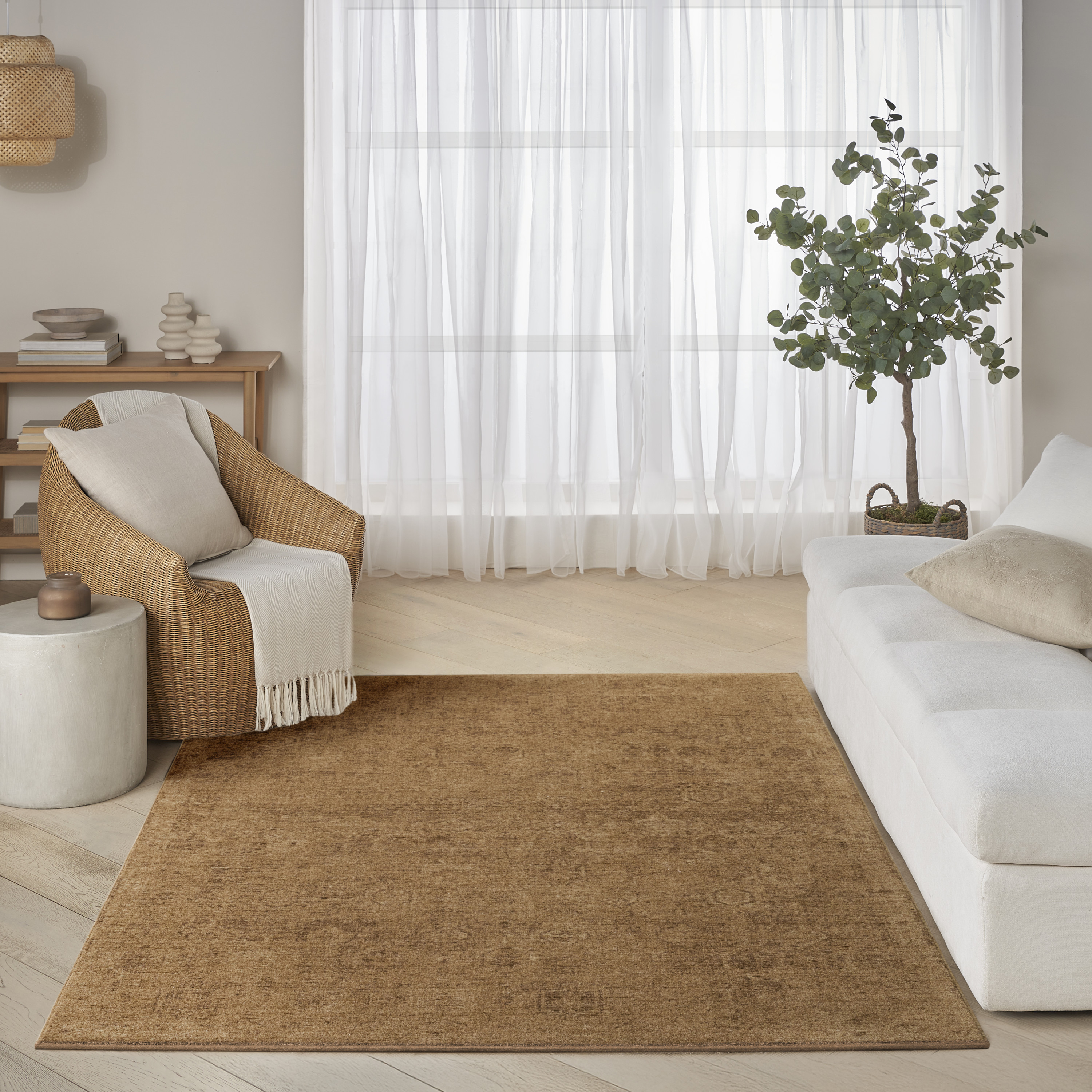 DKNY Pure Shades 5'3" x 7'8" Latte Vintage Indoor Rug