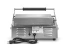 120-volt single panini sandwich grill with cast-iron grooved plates and NEMA 5-15P Plug
