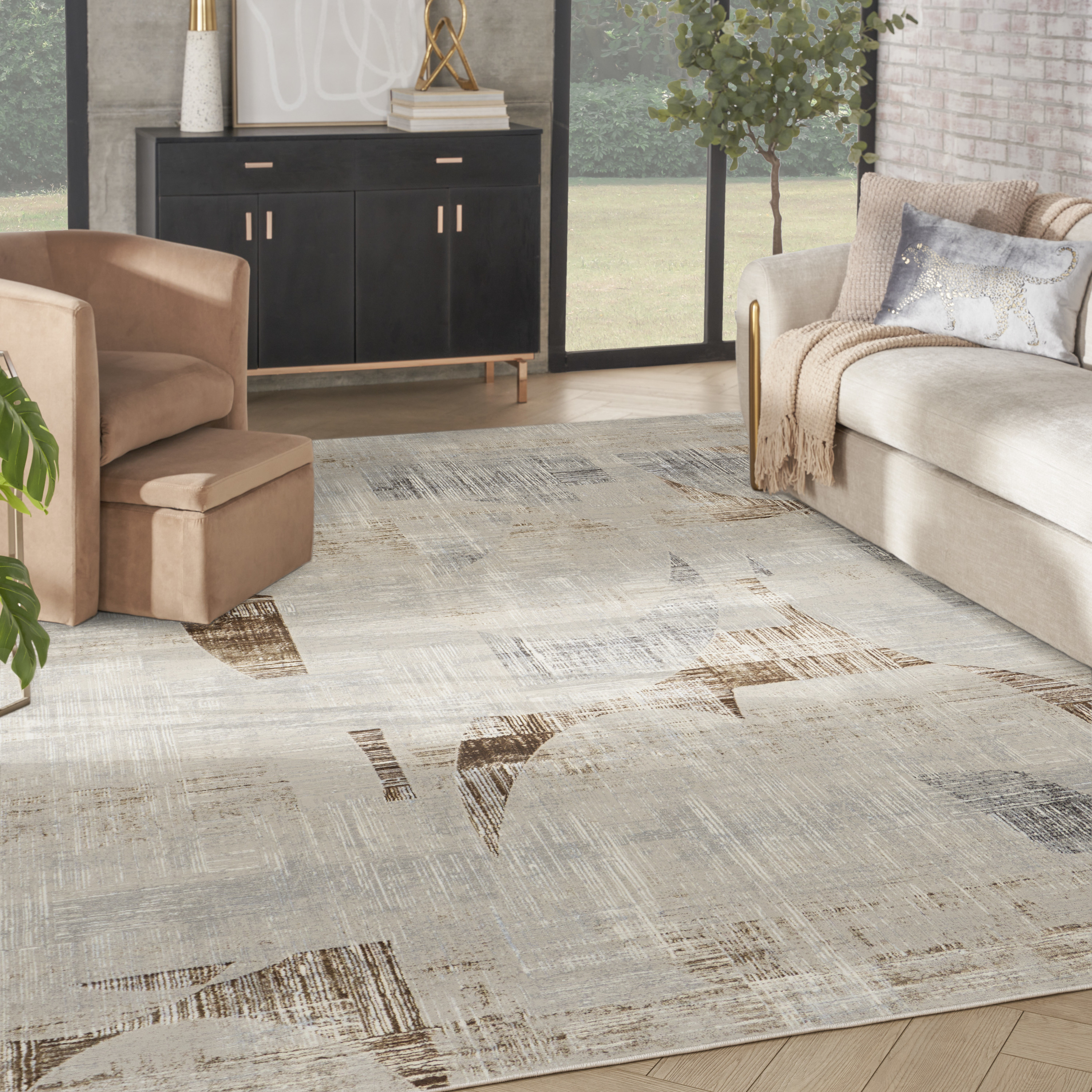 Nourison Sparkle 9' x 12' Grey Modern Indoor Rug