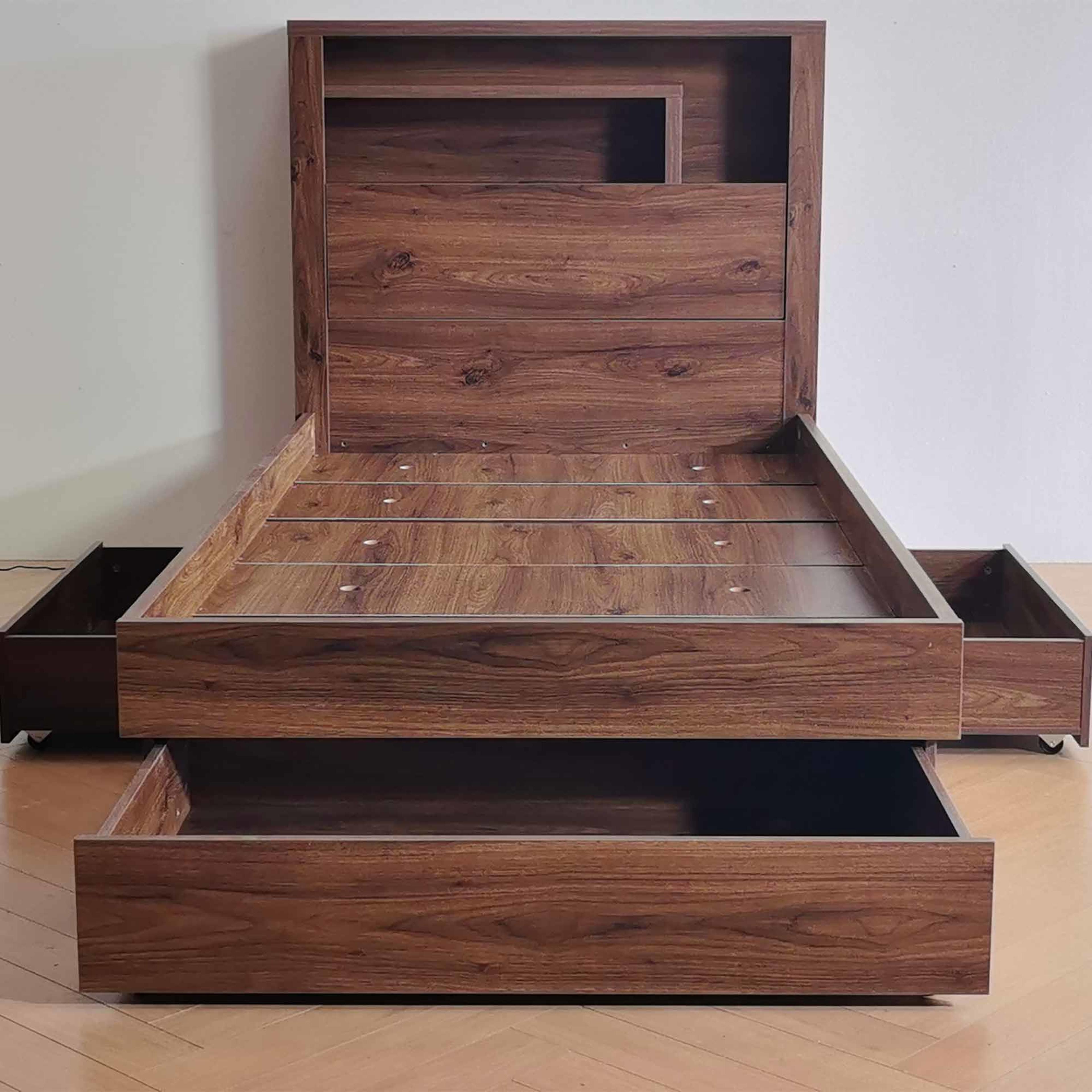 Product image of the  Bellevue Bed Frame, 3 Drawer Base, Rustic Walnut from Forty Winks
