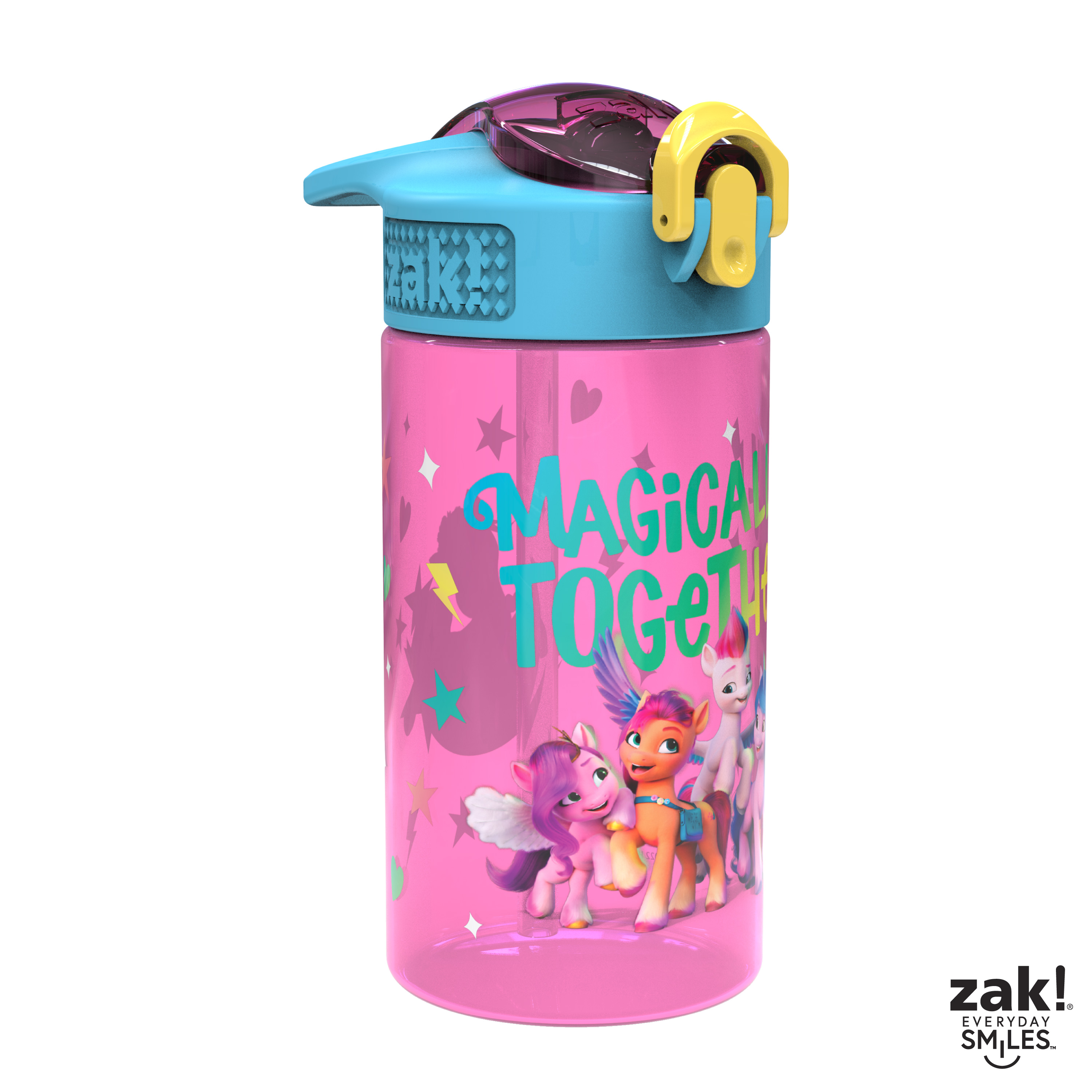 My Little Pony 16 ounce Reusable Plastic Water Bottle with Straw, Magically Together, 2-piece set slideshow image 7