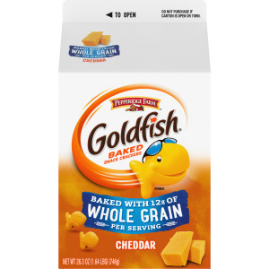 Pepperidge Farm® Goldfish® Baked Snack Crackers Baked with Whole Grain Cheddar Cheese, 26.3 Ounces, Pack of 6