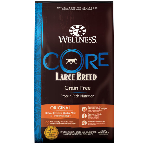 Wellness CORE Grain Free Large Breed Chicken Recipe Front packaging