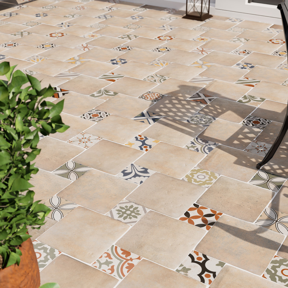 Benisa Marelle Teja with Aida Taco 11-7/8 in. x 17-3/4 in. Porcelain Floor and Wall Tile