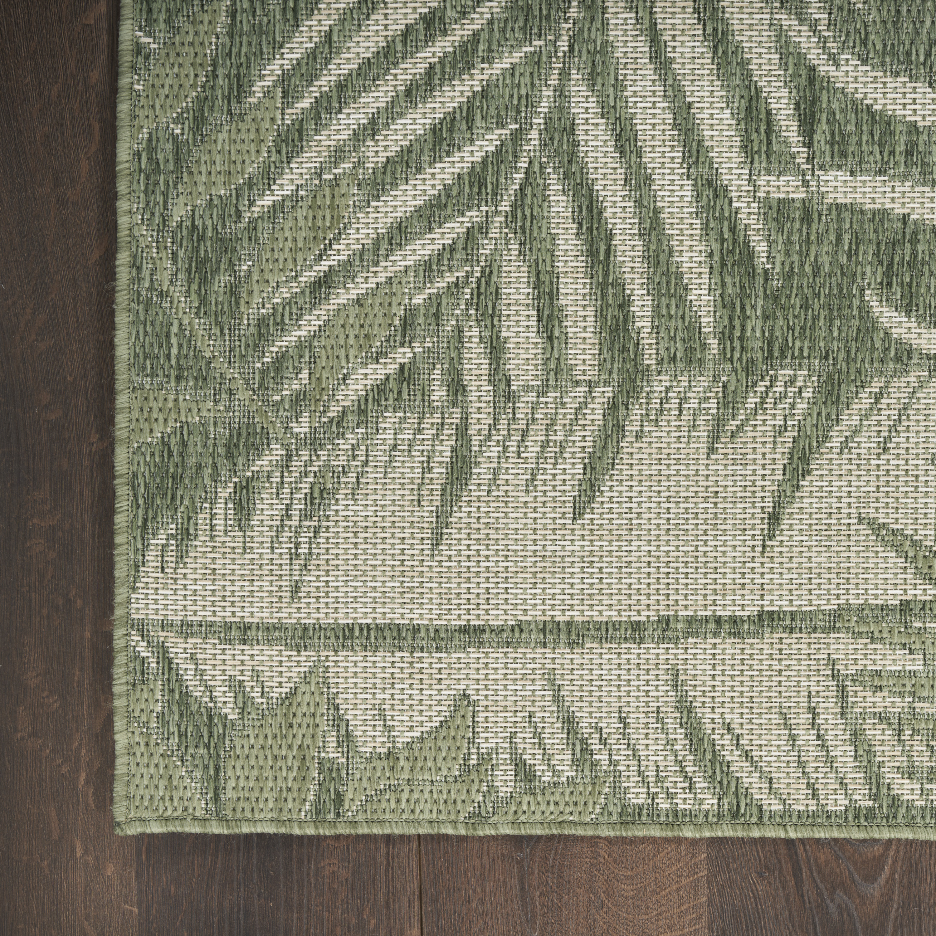 Nourison Garden Oasis 3' x 5' Green Ivory Outdoor Rug
