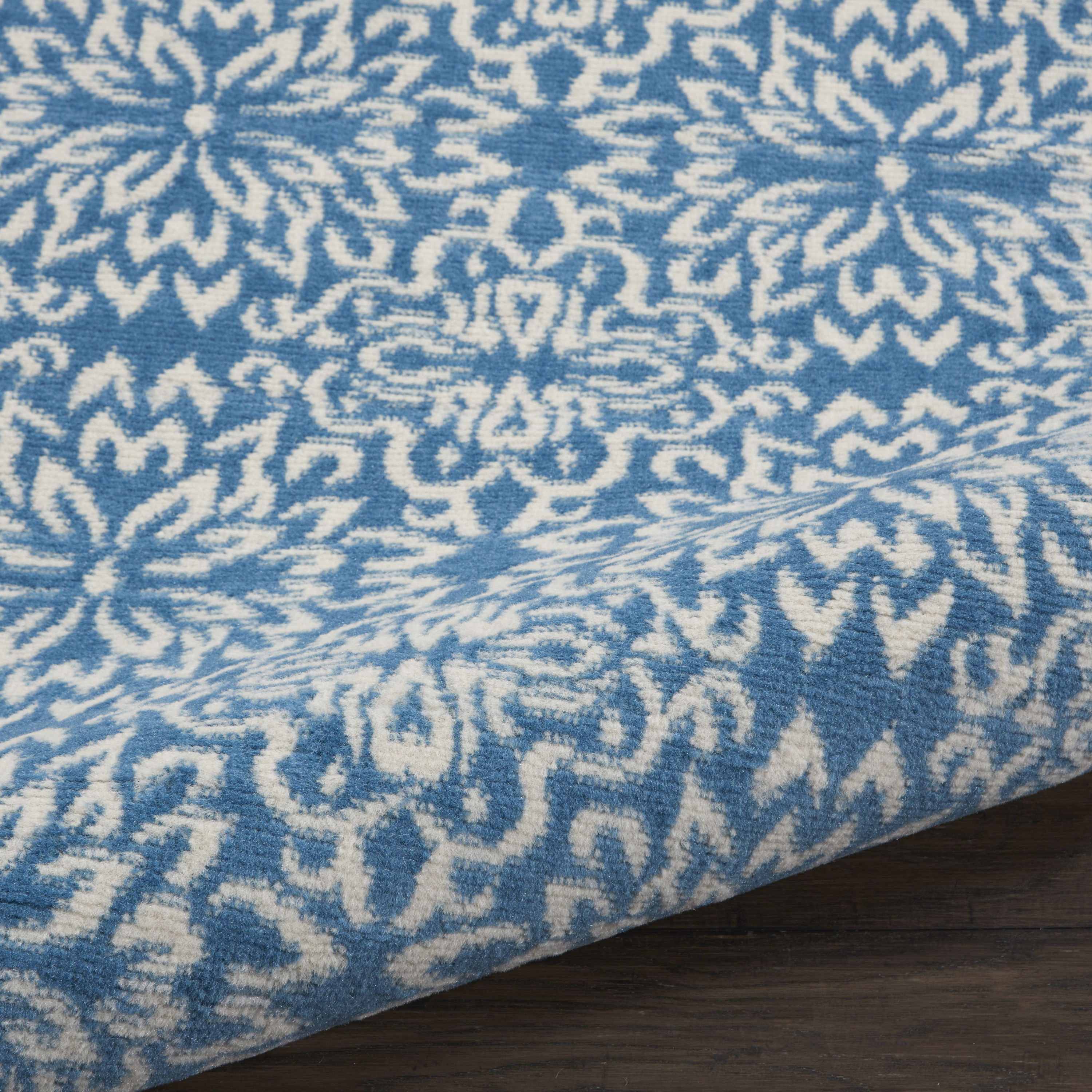 Nourison Jubilant 2' x 4' Ivory Blue Farmhouse Indoor Rug