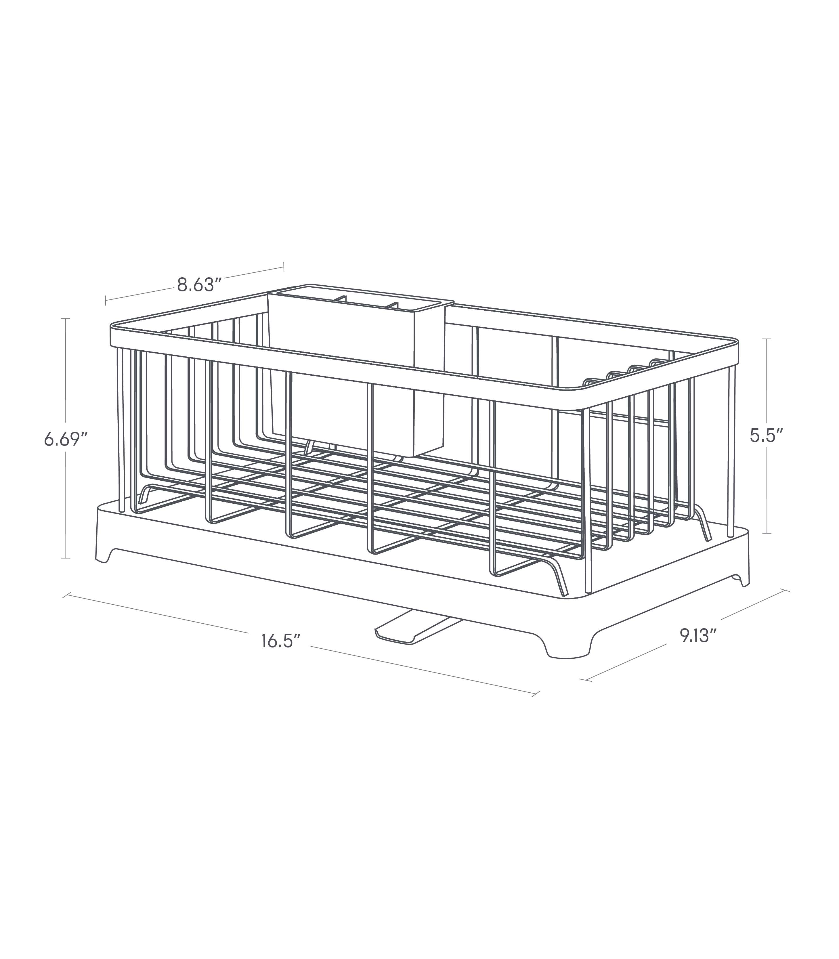 Wire Dish Drainer Rack dimension image