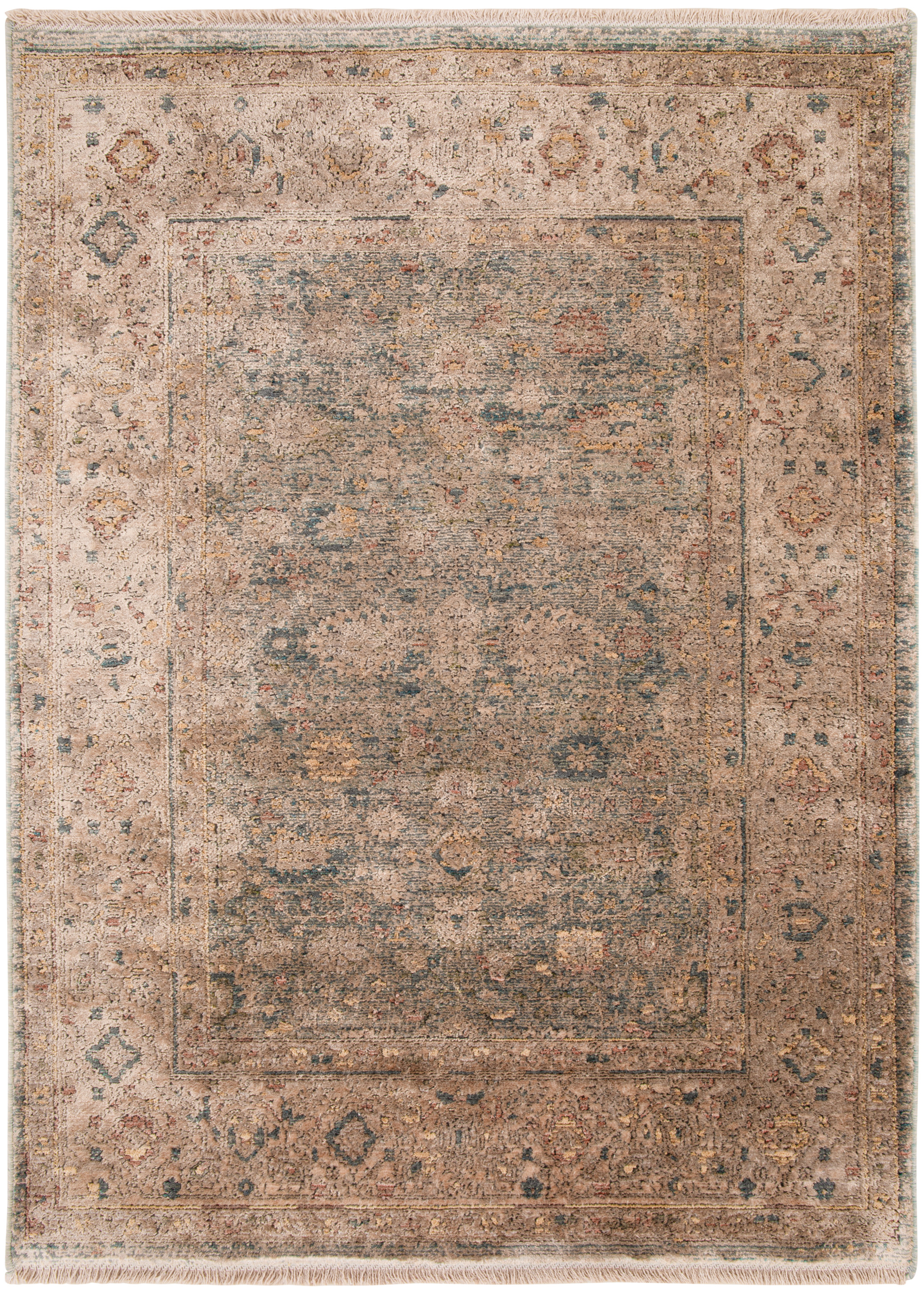 Nourison Luxurious 2' x 3' Ivory Blue Vintage Indoor Rug