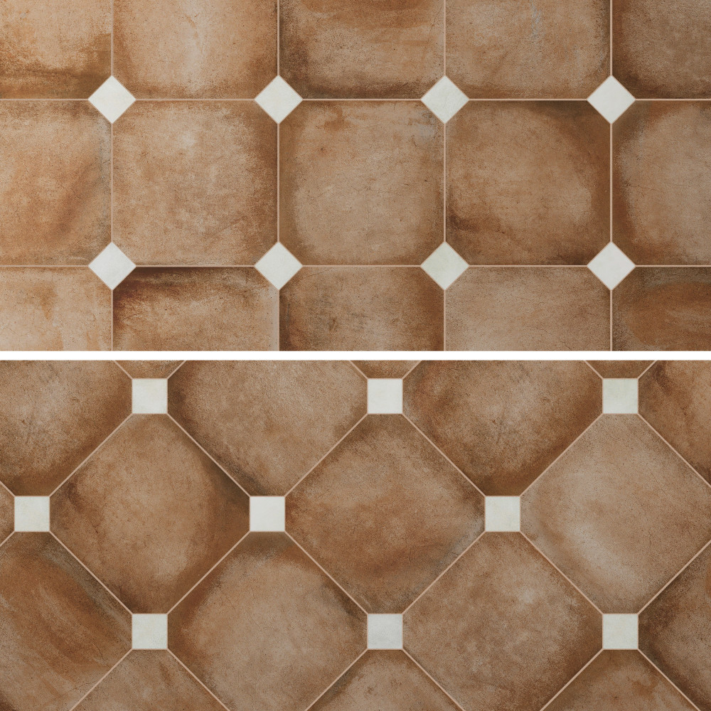 Laverton Octagon Natural with Taco Nieve 7-7/8 in. x 7-7/8 in. Porcelain Floor and Wall Tile