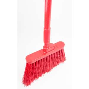 Carlisle, Sparta, 12in, Color Coded Duo-Sweep Unflagged Angle Broom, Polyester Bristles, Red