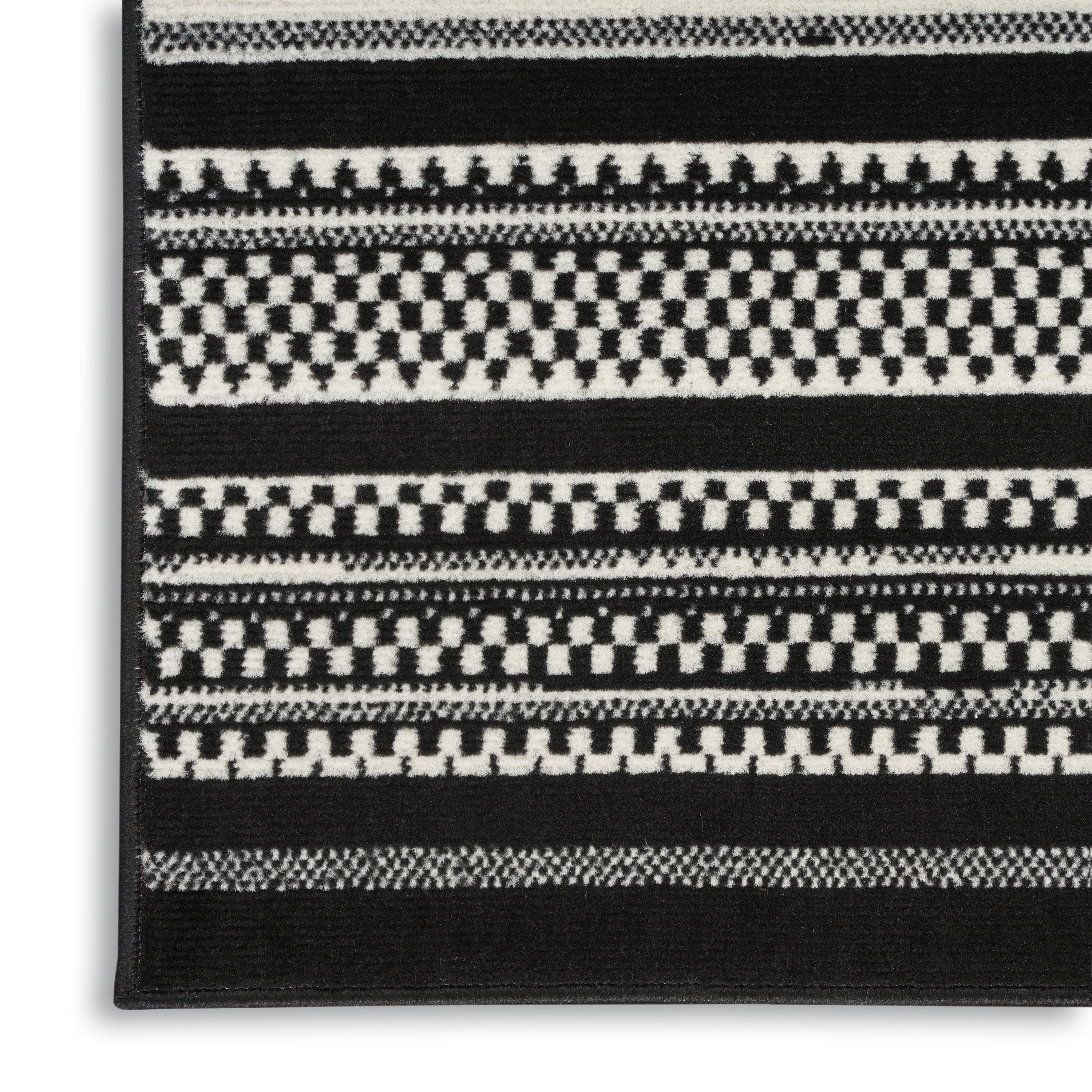 Nourison Grafix 2' x 4' Black White Modern Indoor Rug