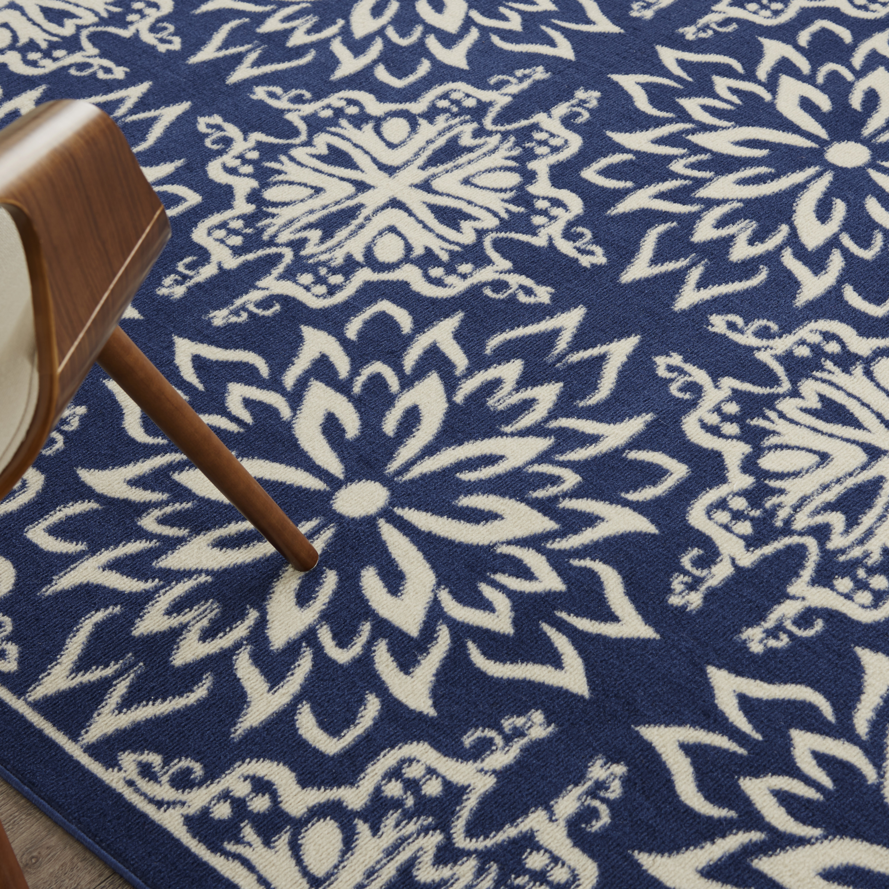 Nourison Jubilant 7'10" x 9'10" Navy Ivory Farmhouse Indoor Rug
