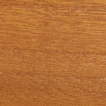 Close-up of a warm orange-brown wooden veneer showing fine horizontal grain and slight scratches, filling the frame with even lighting and a matte, lightly textured surface.
