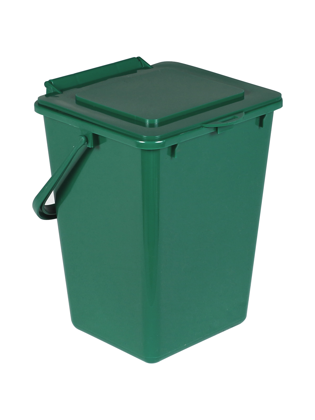 Busch Systems green Kitchen Composter container with solid lid and handle made from 100% post-consumer-recycled material
