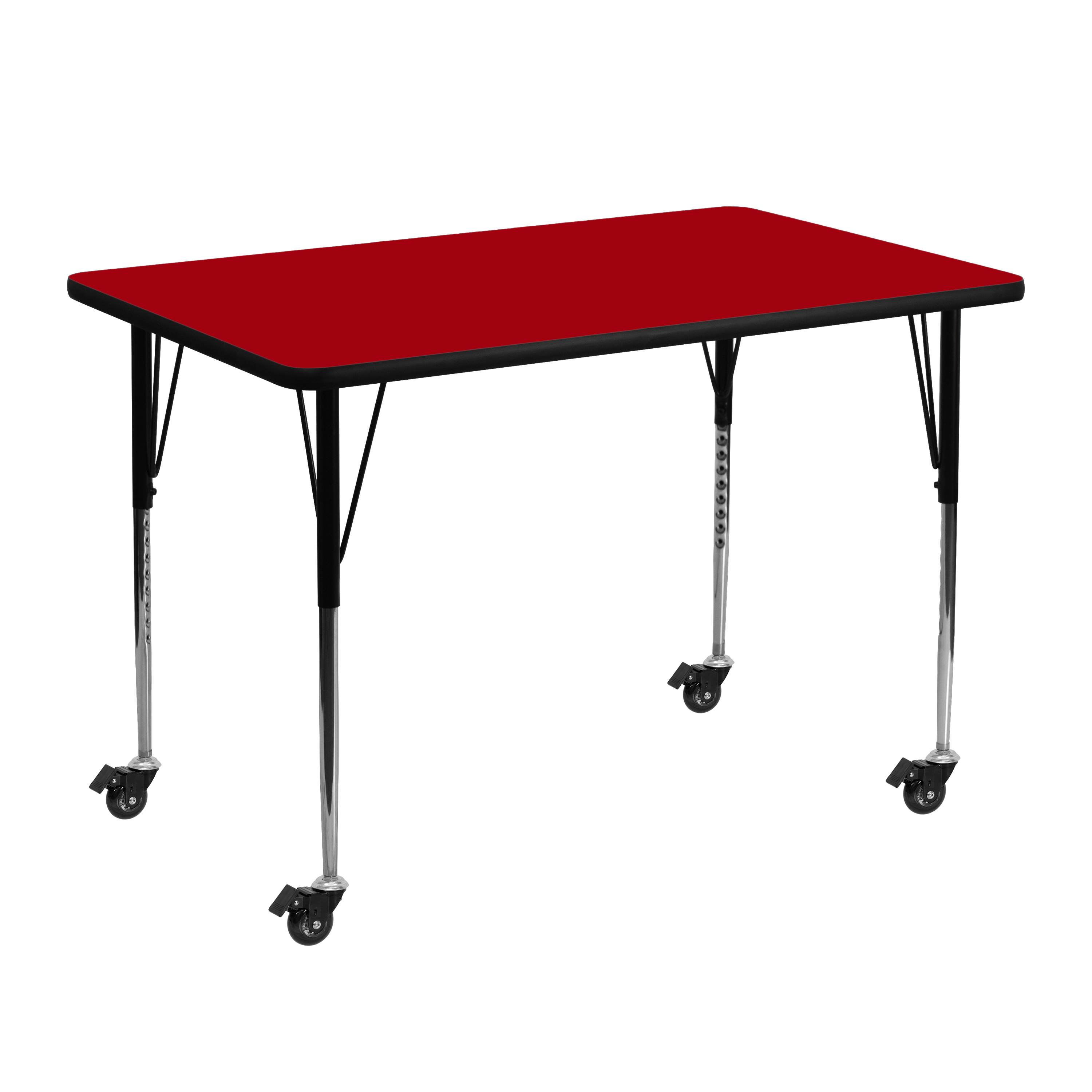 Wren Mobile 30''W x 48''L Rectangular Oak Thermal Laminate Activity Table - S... - Picture 2 of 13
