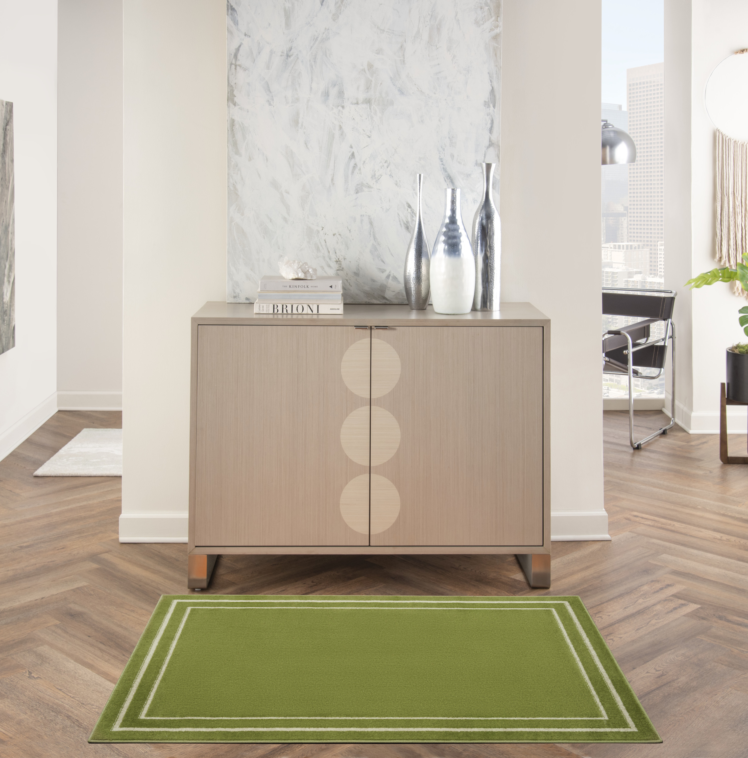 Nourison Nourison Essentials 3' x 5' Green Ivory Contemporary Rug