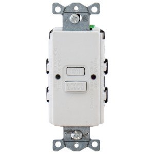 HUBBELL WIRING DEVICE - KELLEMS-GFBFST20W-STYLE LINE® BLANK FACE GFCI RECEPTACLE WITH AUTOGUARD® 20A, 125V, 2P3W, NEMA 5-20R, WHITE
