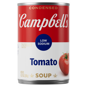 Campbell’s Condensed Low Sodium Tomato Soup, 10.75 Ounce Cans, 24-Pack