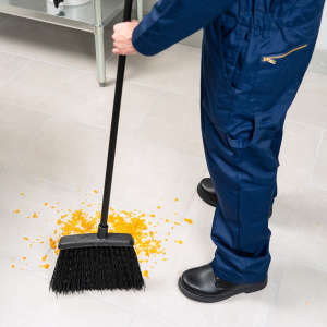 CSM4688403, Carlisle, Sparta, 9in, Duo-Sweep Unflagged Warehouse Broom w/ 48in Metal Handle, Polypropylene Bristles, Black