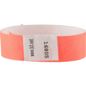 Sequentially Numbered Security Wristbands, 3/4", Orange, Pack of 100