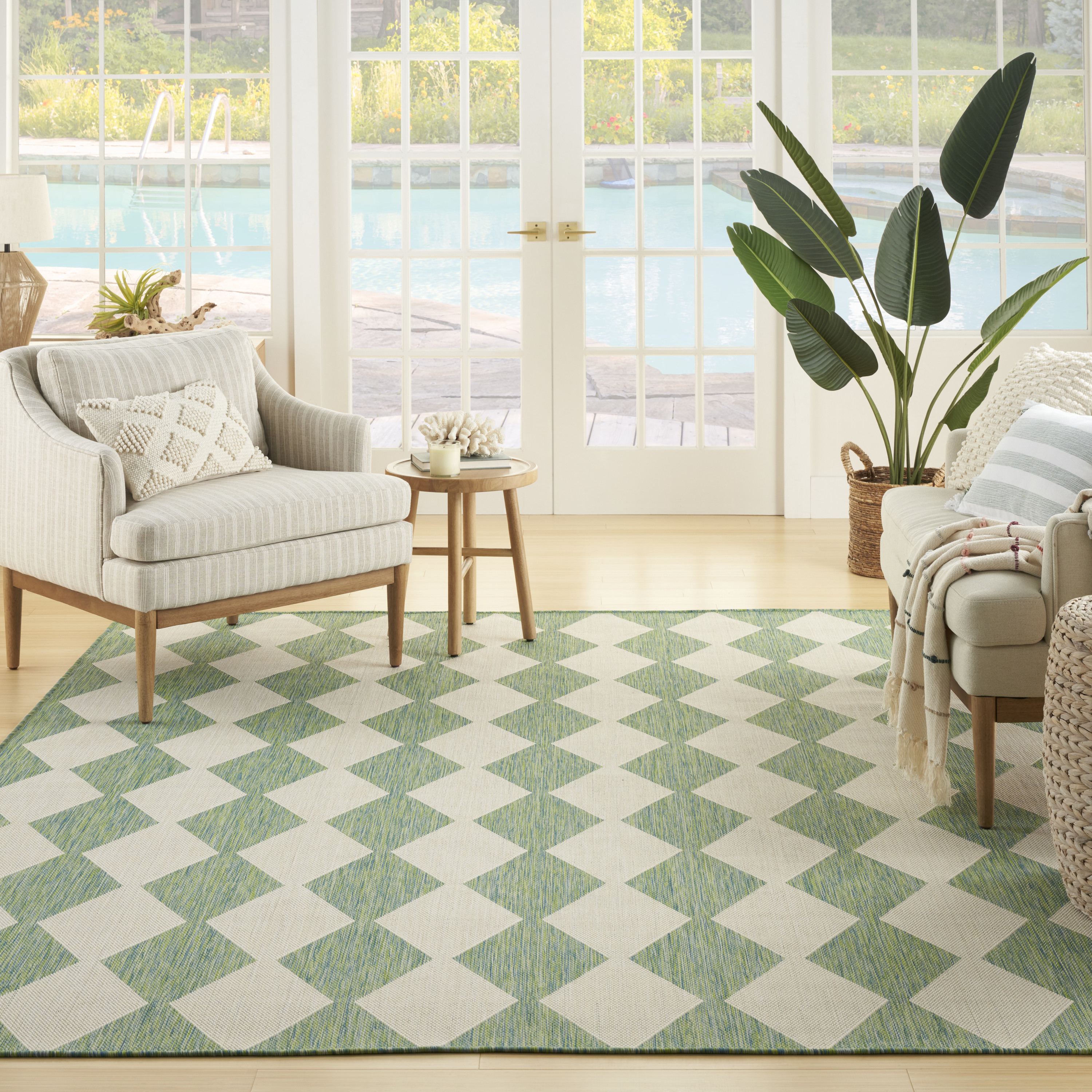 Nourison Positano 8' x 10' Blue Green Modern Rug