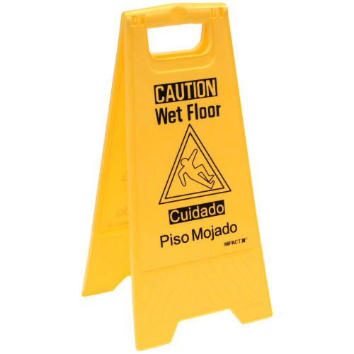 Bilingual Wet Floor A-Frame Tent