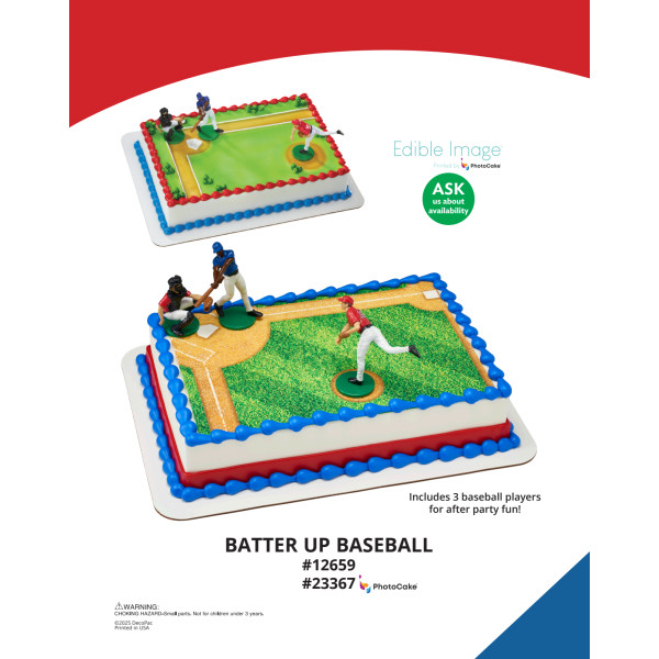 Batter Up Baseball The Magic of Cakes® PhotoCake® Enhanced Background and Icing Page