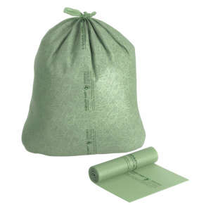 Ecosafe, Compostable Trash Bags: 35 gal Capacity, 33 in Wd, 39 in Ht, 0.85 mil Thick