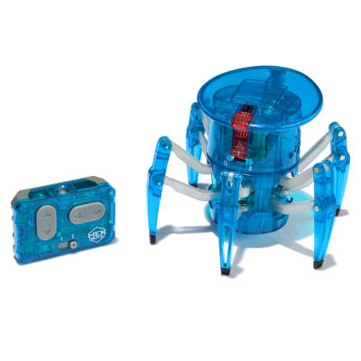 HEX BOTS Remote Control Spider, Robot Insect Toys for Kids, Adjustable Robotic Spider Figure, Robot Toys for Boys & Girls Ages 4 & Up, Light Blue