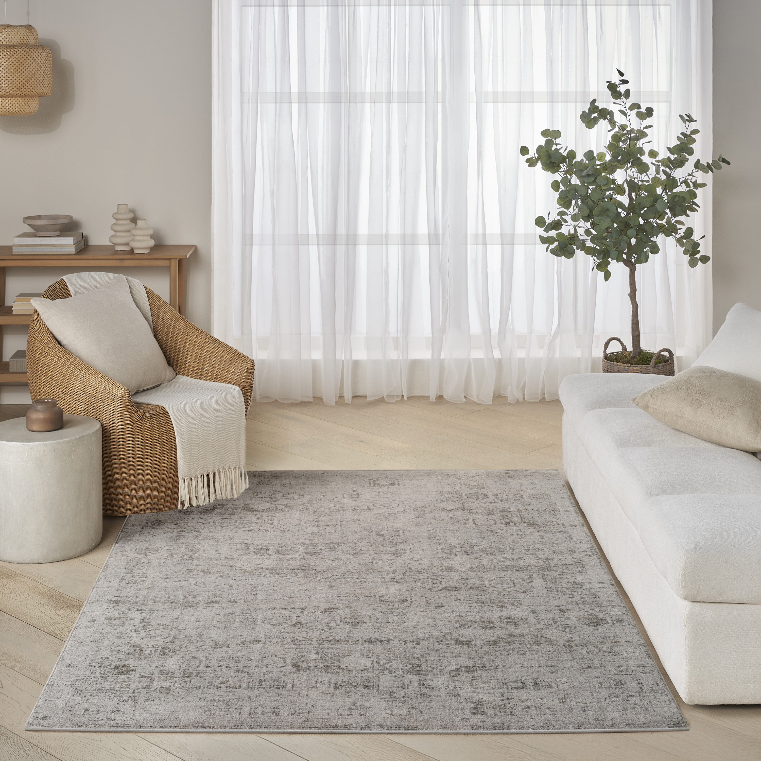 DKNY Pure Shades 4' x 6' Grey Vintage Indoor Rug