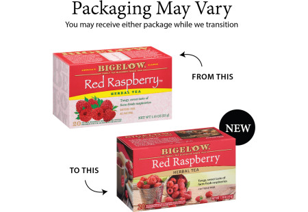 Bottom of Red Raspberry Herbal Tea box