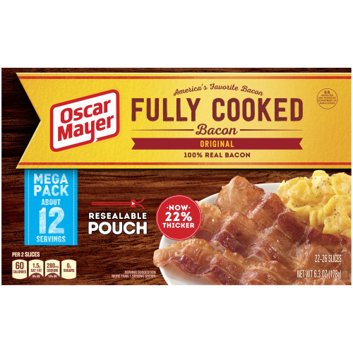 Oscar Mayer Original Fully Cooked Bacon 6.3 oz Box