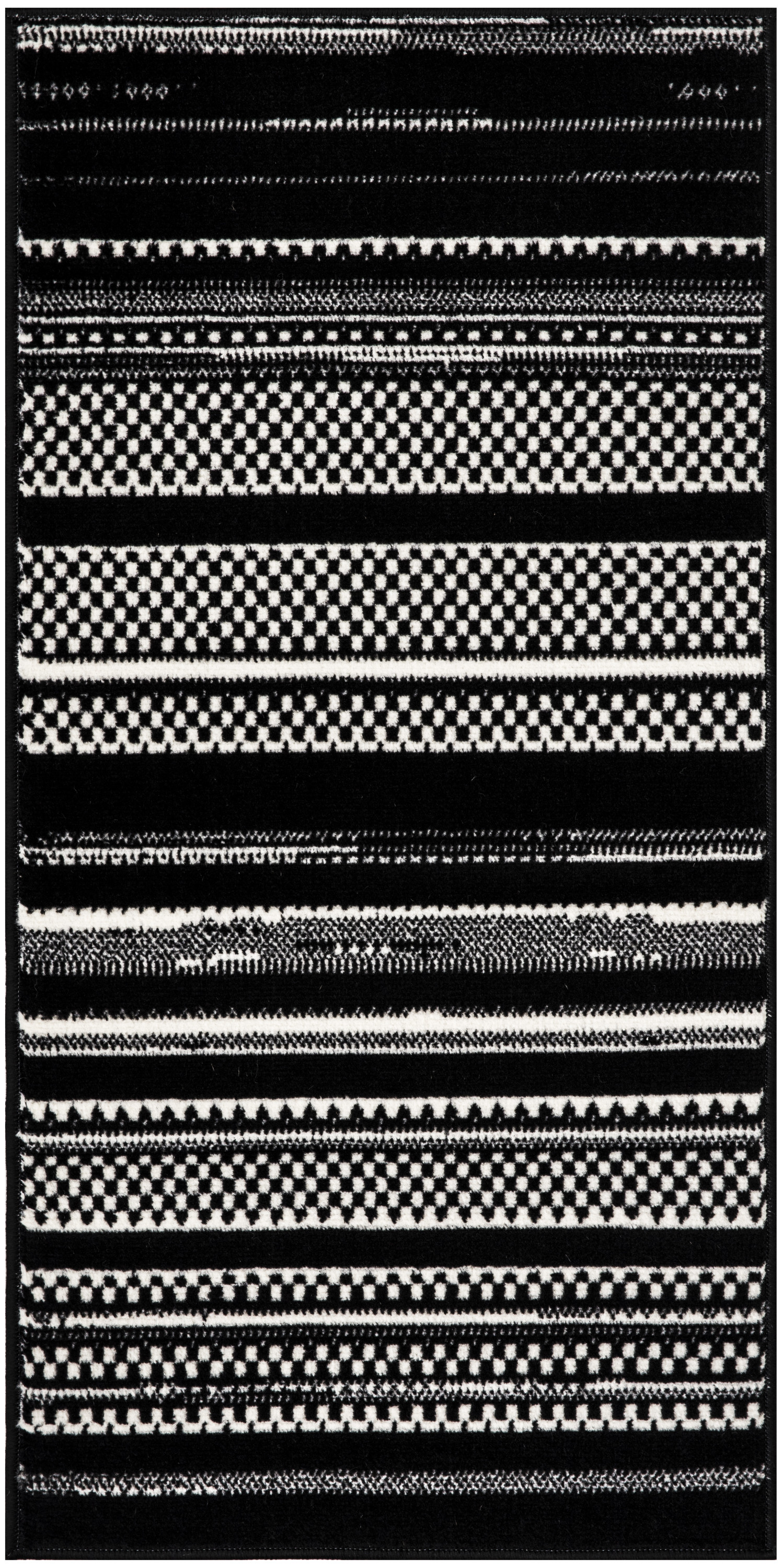 Nourison Grafix 2' x 4' Black White Modern Indoor Rug